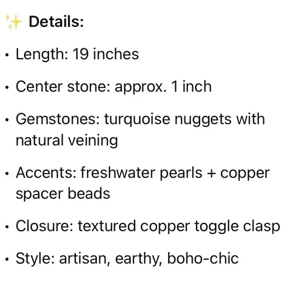 Genuine Turquoise and FreshwaterPearl Necklace with Solid Copper Beads & Clasp - Picture 10 of 12